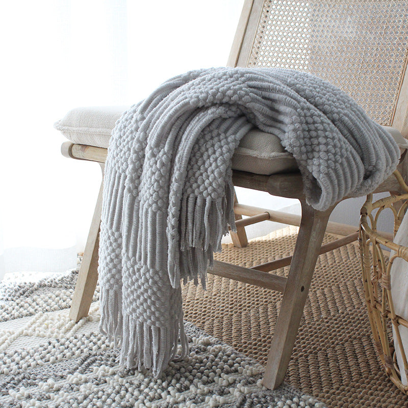 grey Sofa Blanket Nordic Knitted Blanket